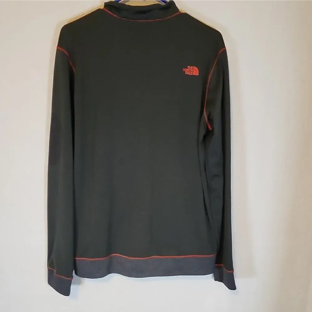 The North Face Men's Track Jacket Full-Zip Knit Stand Collar Black Grey /Red M